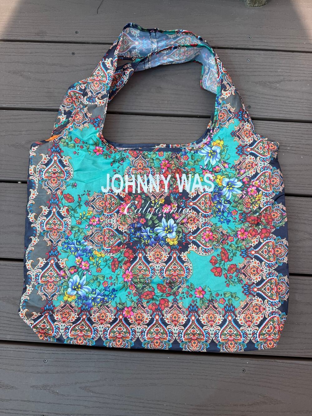 Johnny Was "Dreamer" fold up nylon Tote Bag